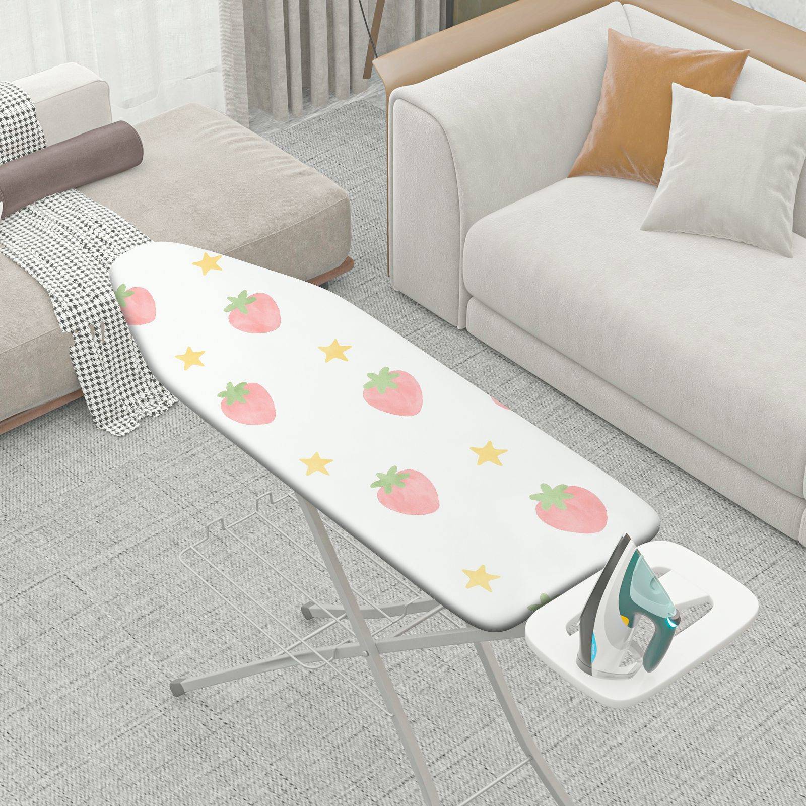 1-Piece Strawberry Star Fun  Ironing Board Cover, Universal Size, Without Board