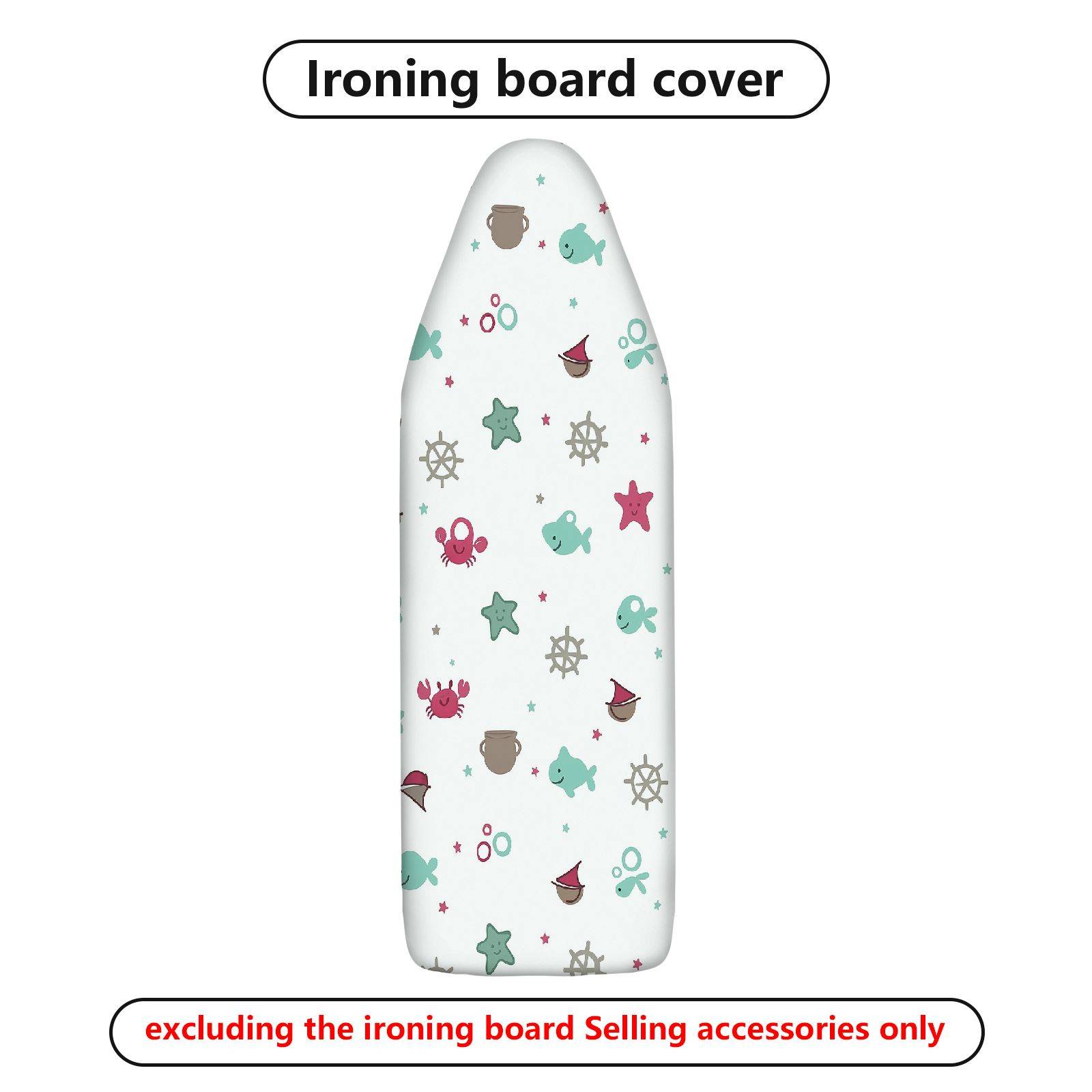 1-Piece Nautical Sea Creatures Starfish  Ironing Board Cover, Universal Size, Without Board