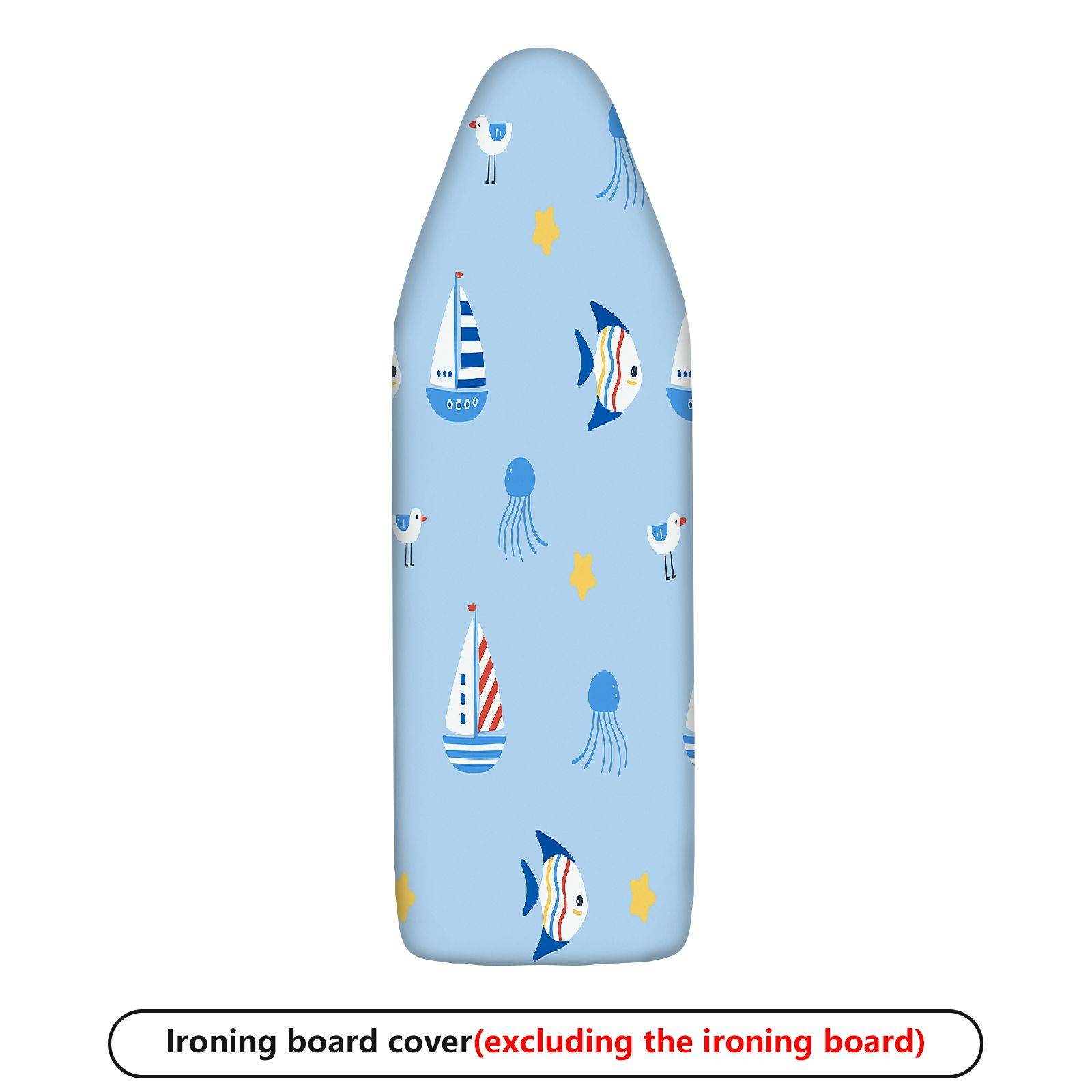 1-Piece Sea Fish Boat Star  Ironing Board Cover, Universal Size, Without Board