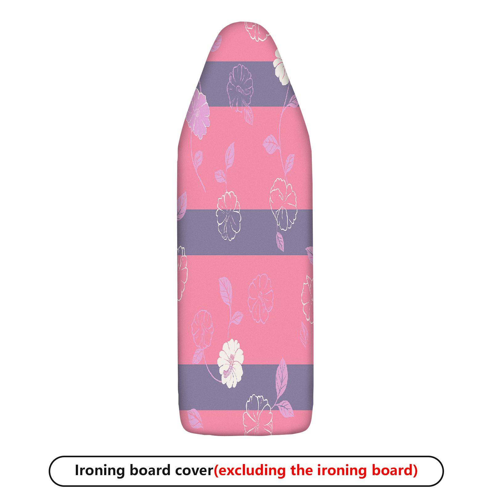 1-Piece Floral Striped Pink  Ironing Board Cover, Universal Size, Without Board