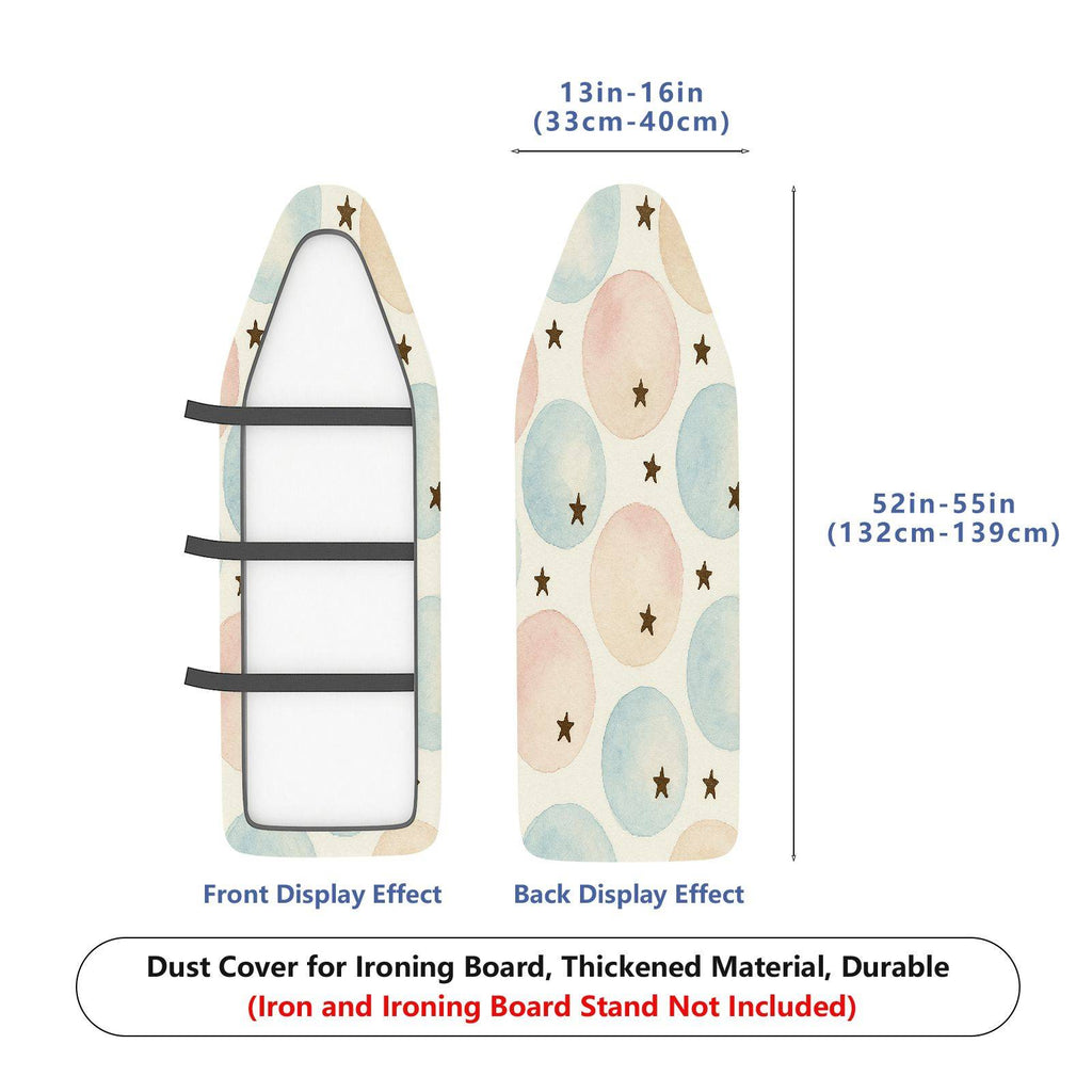 1-Piece Pastel Stars Pattern Watercolor Dots Design  Ironing Board Cover, Universal Size, Without Board