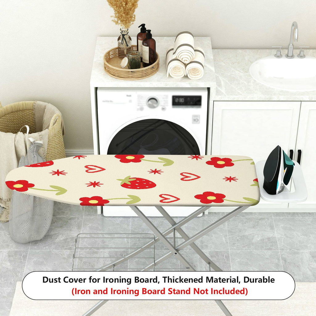 1-Piece Strawberry Floral Heart  Ironing Board Cover, Universal Size, Without Board