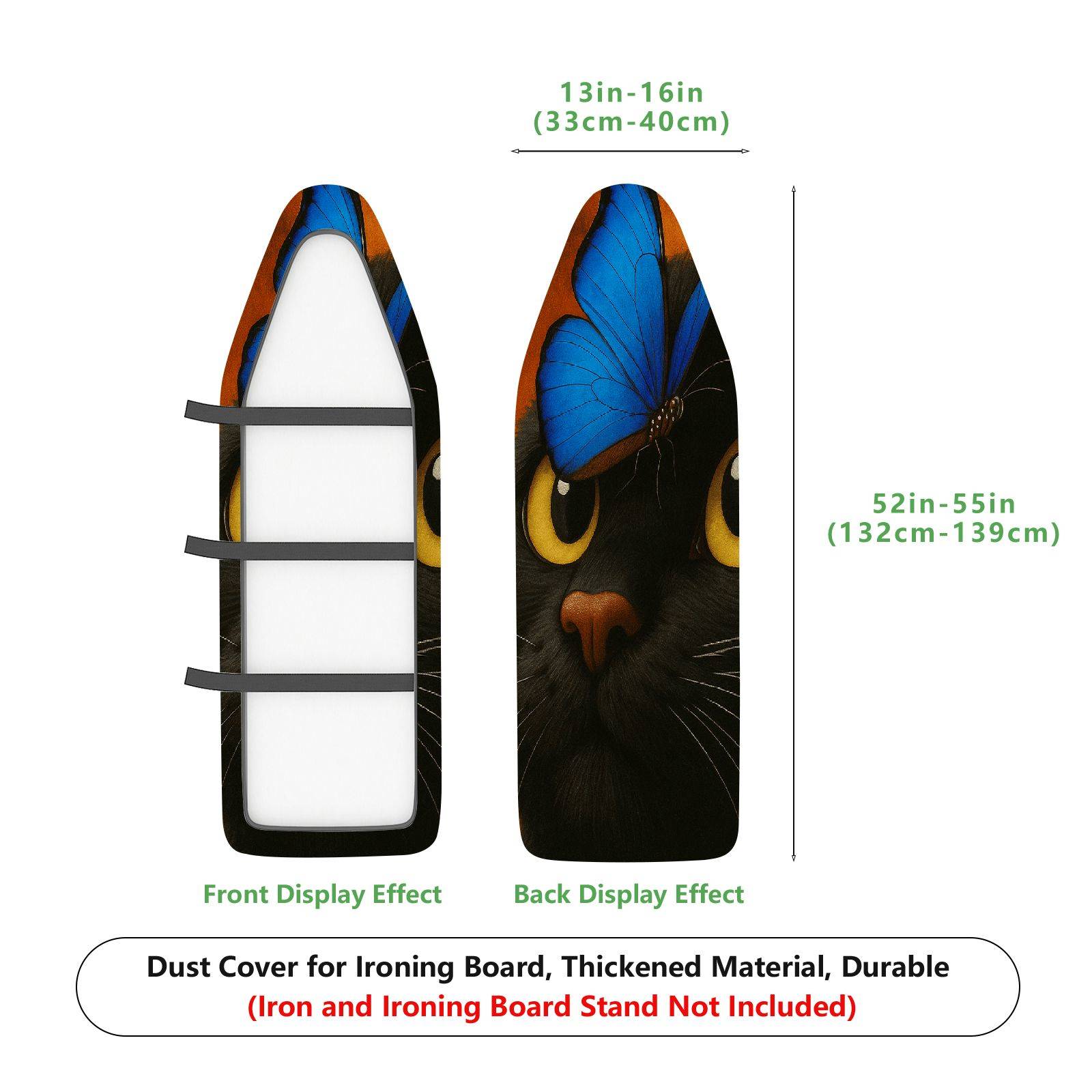 1-Piece Cat Butterfly Artistic  Ironing Board Cover, Universal Size, Without Board