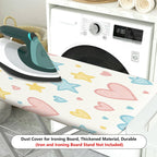 1-Piece Colorful Hearts Stars Bows  Ironing Board Cover, Universal Size, Without Board