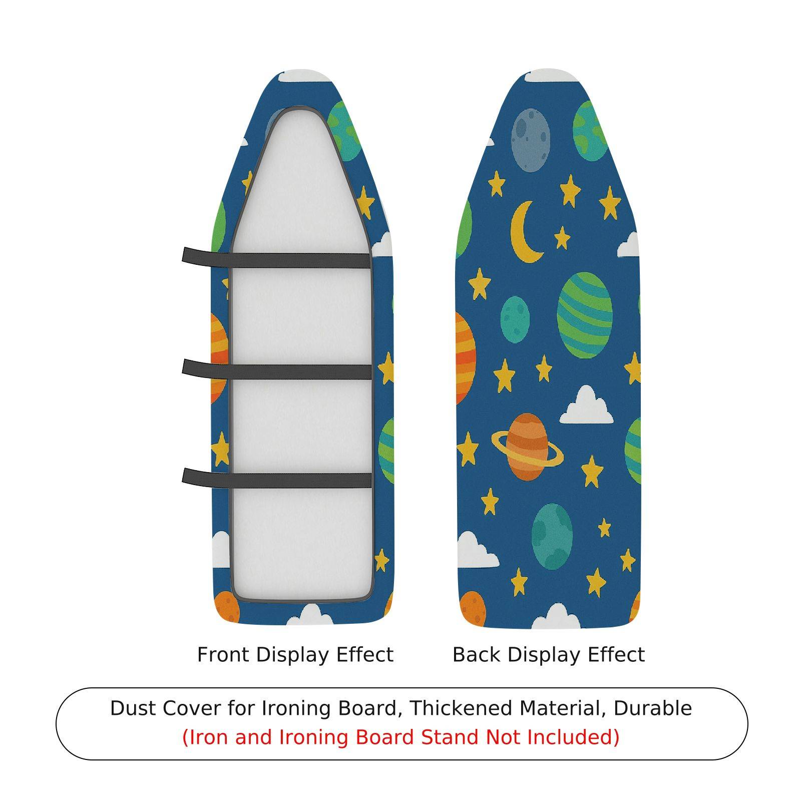 1-Piece Space Stars Planets  Ironing Board Cover, Universal Size, Without Board