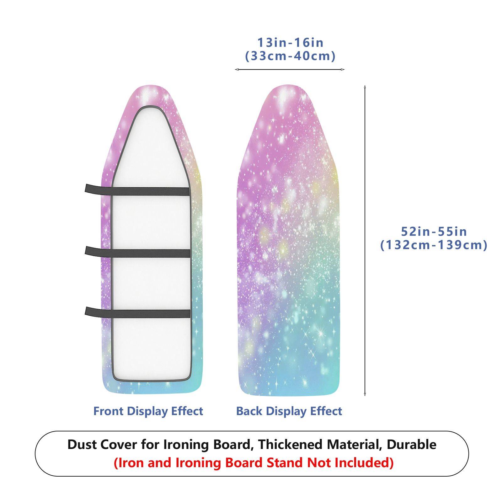1-Piece Gradient Sparkle Star Glitter  Ironing Board Cover, Universal Size, Without Board