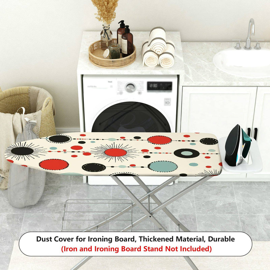 1-Piece Retro Modern Geometric Circles  Ironing Board Cover, Universal Size, Without Board