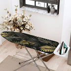 1-Piece Tropical Leaves Black Gold  Ironing Board Cover, Universal Size, Without Board