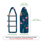 1-Piece Flamingo Tropical Leaves  Ironing Board Cover, Universal Size, Without Board