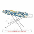 1-Piece Blue Leaf Pattern Nature Tropical  Ironing Board Cover, Universal Size, Without Board
