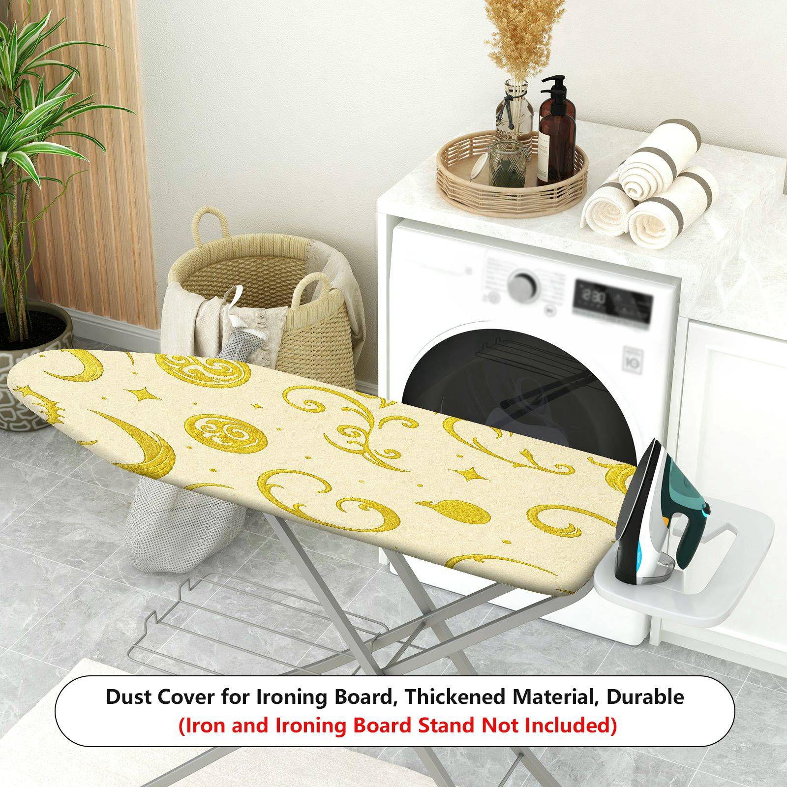 1-Piece Golden Moon Star Pattern Vintage Decorative  Ironing Board Cover, Universal Size, Without Board