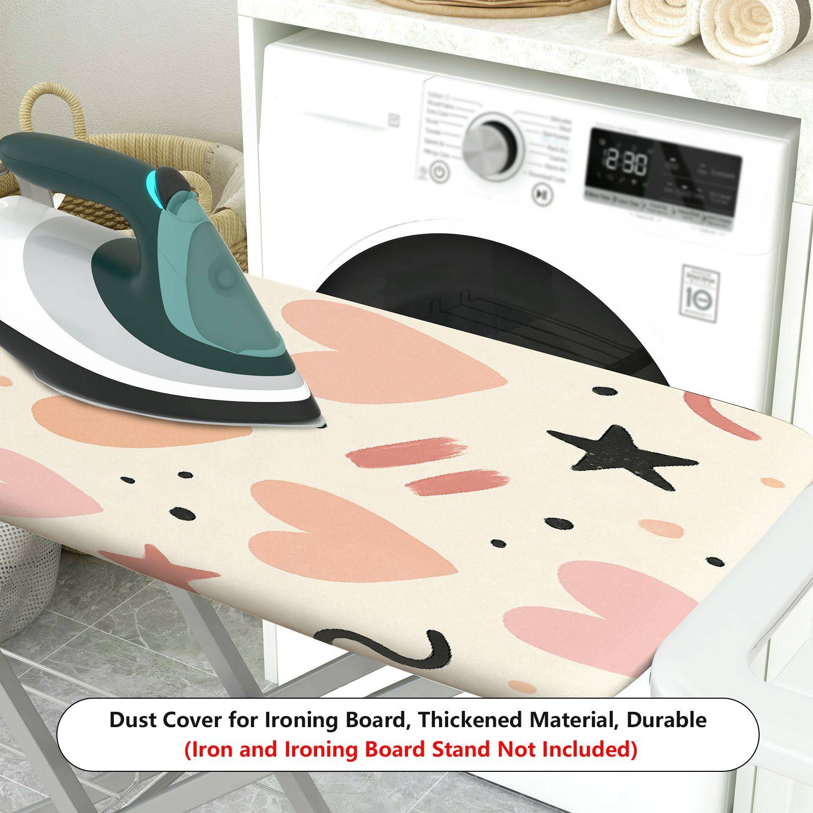 1-Piece Heart Star Abstract  Ironing Board Cover, Universal Size, Without Board