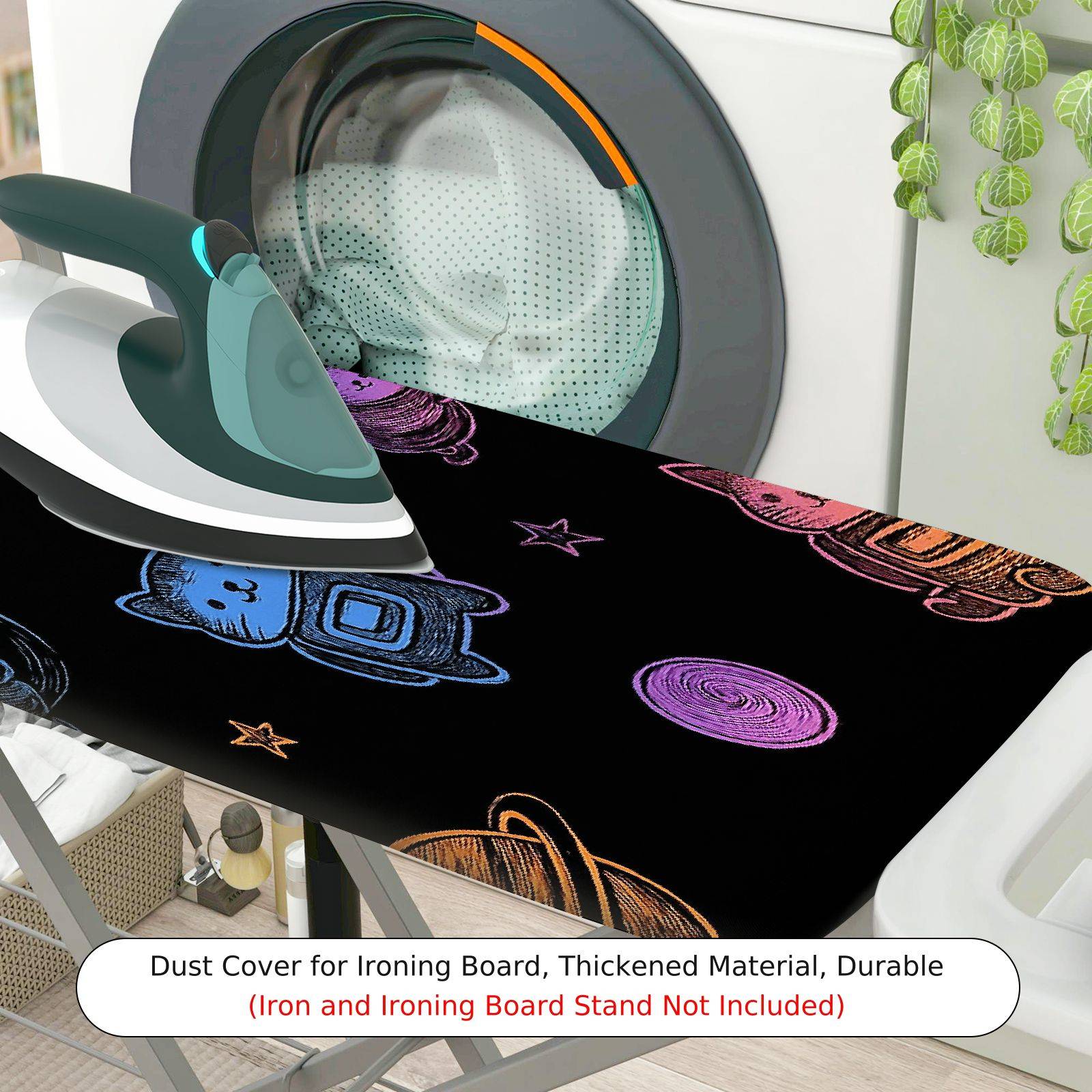 1-Piece Cat Astronaut Space  Ironing Board Cover, Universal Size, Without Board