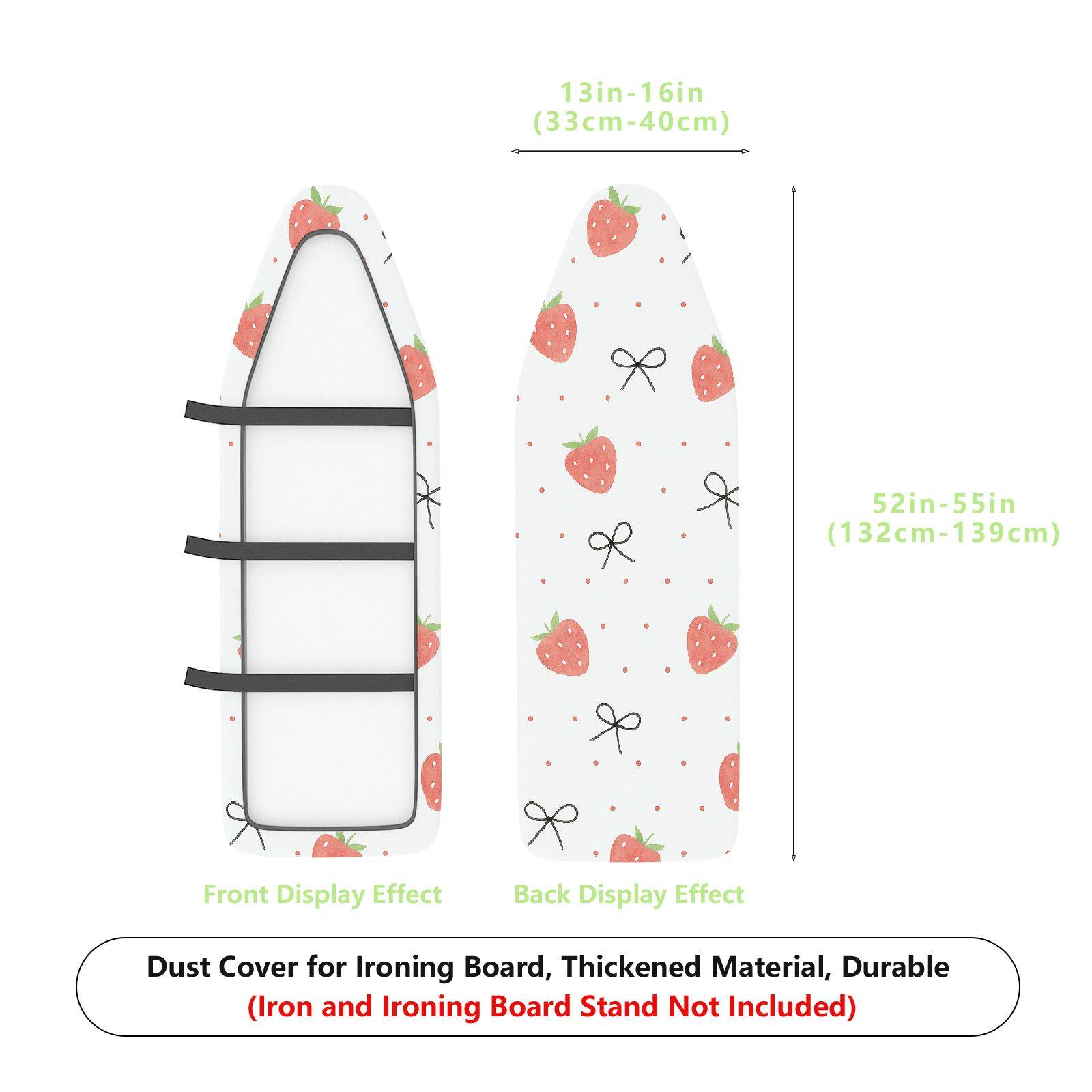 1-Piece Strawberry Bowknot Polka Dot  Ironing Board Cover, Universal Size, Without Board