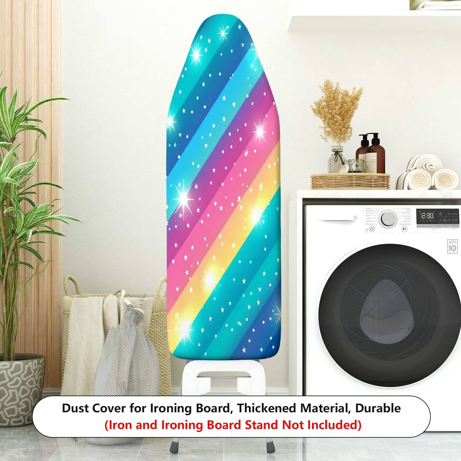 1-Piece Rainbow Sparkle Star  Ironing Board Cover, Universal Size, Without Board