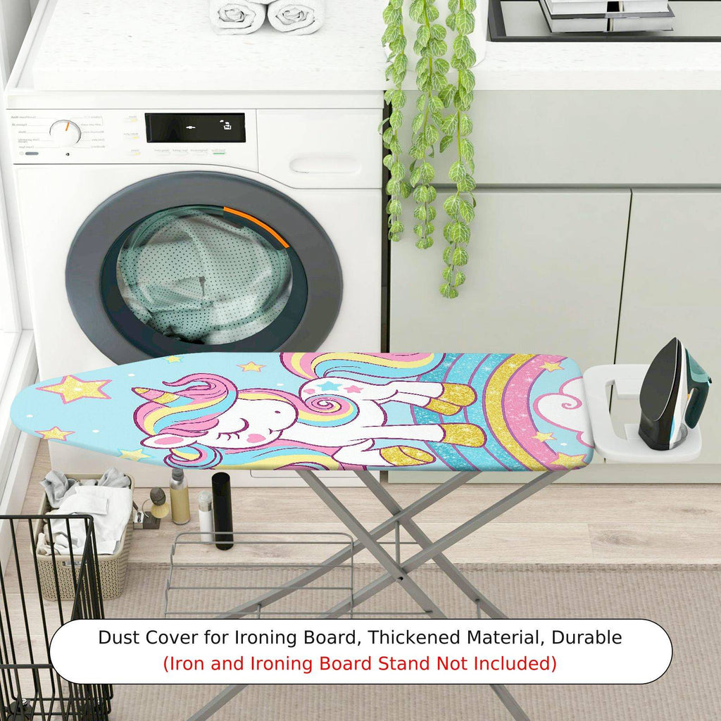 1-Piece Unicorn Rainbow Stars  Ironing Board Cover, Universal Size, Without Board