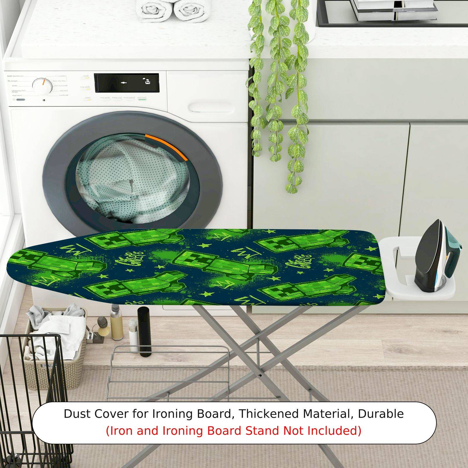1-Piece Green Stars Blue  Ironing Board Cover, Universal Size, Without Board
