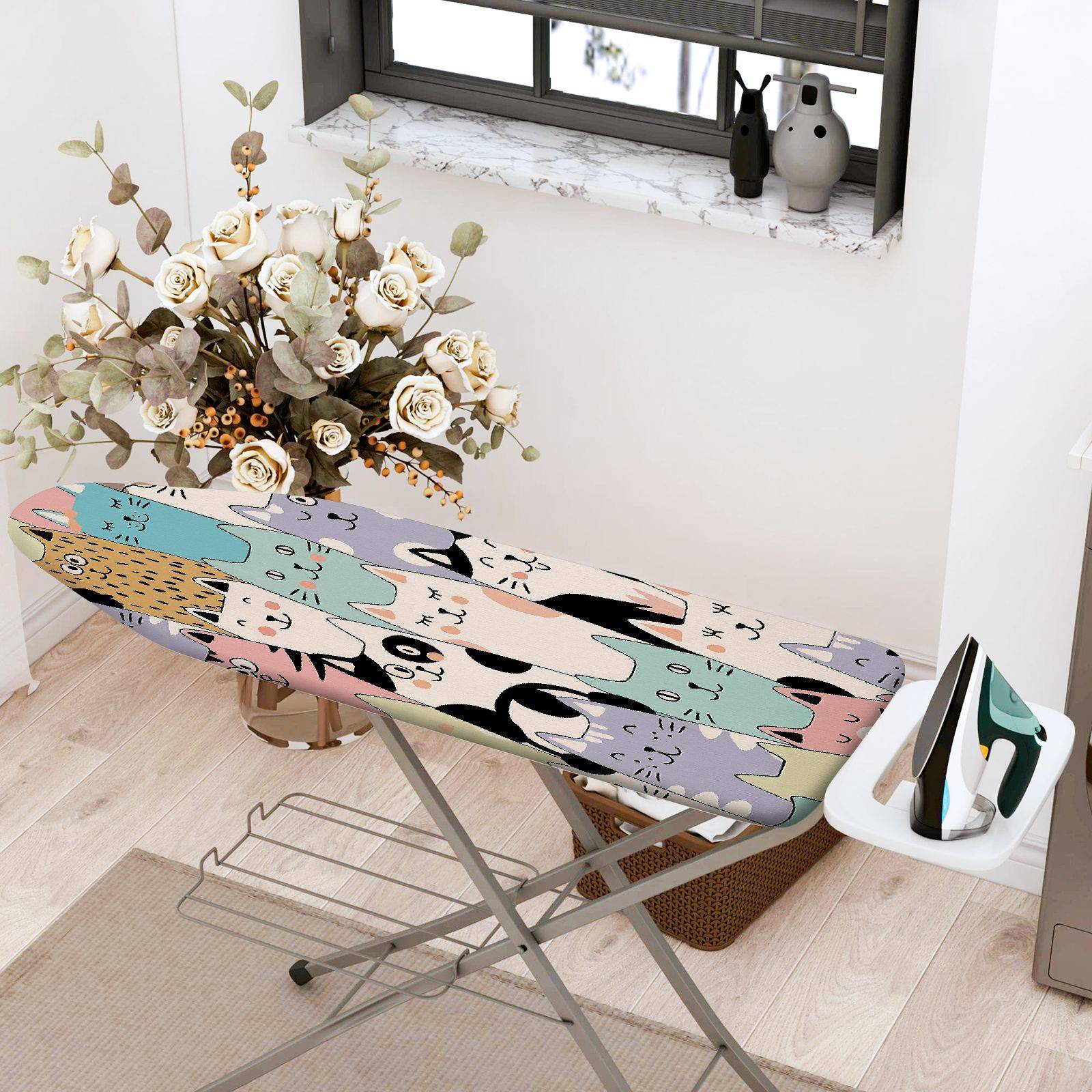 1-Piece Animal Pastel  Ironing Board Cover, Universal Size, Without Board