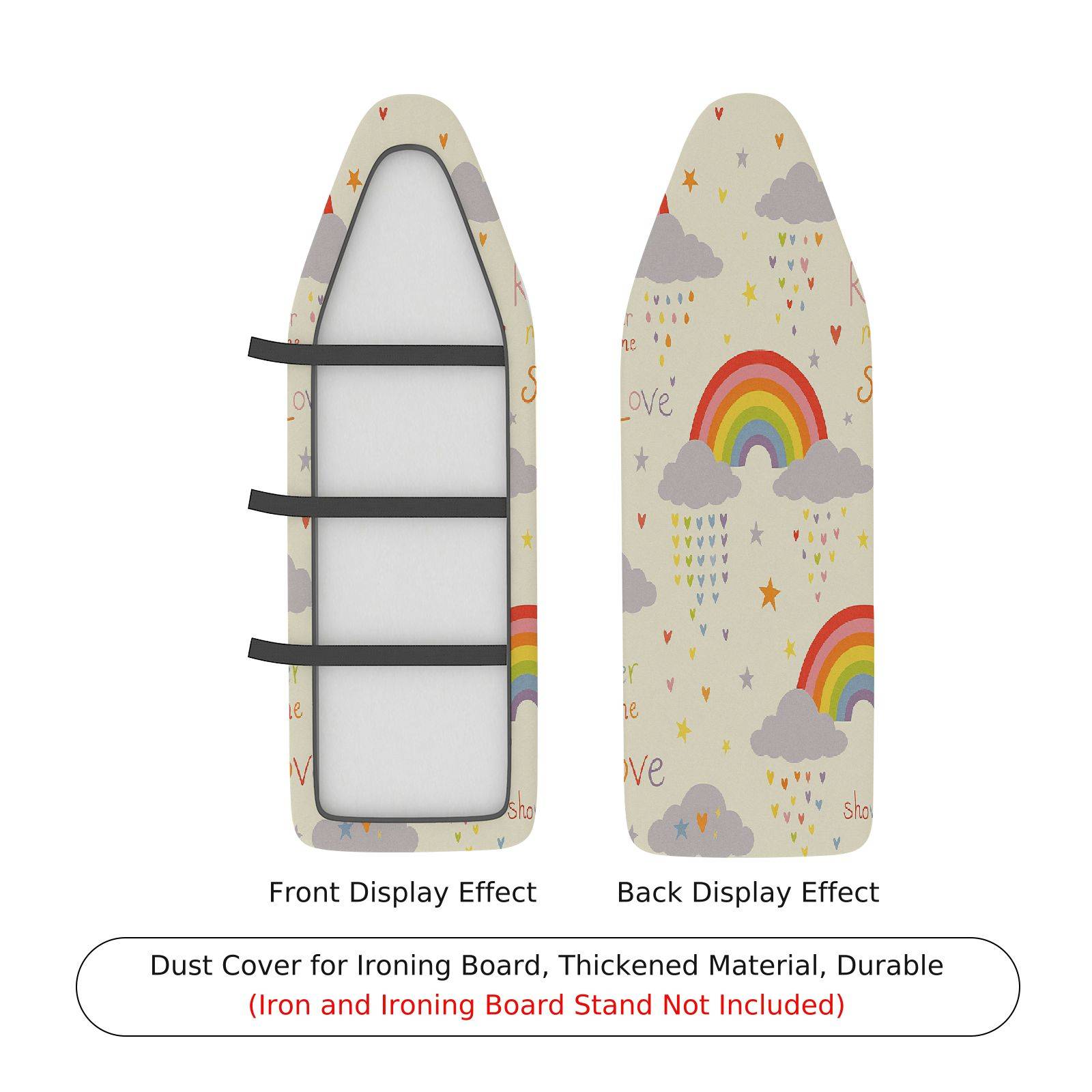 1-Piece Rainbow Cloud Star  Ironing Board Cover, Universal Size, Without Board