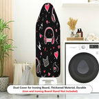 1-Piece Cat Headphones Hearts  Ironing Board Cover, Universal Size, Without Board