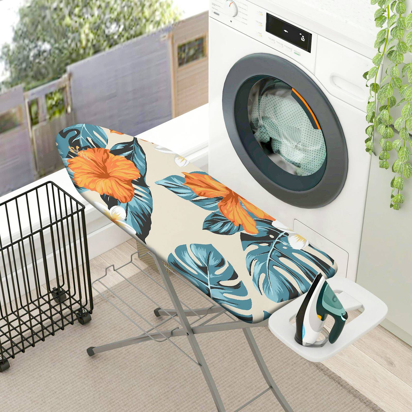 1-Piece Floral Tropical Leaf  Ironing Board Cover, Universal Size, Without Board