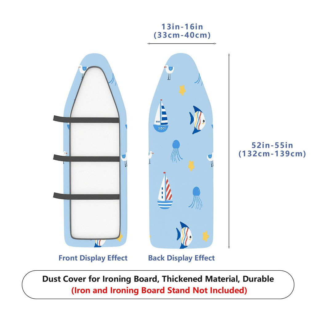 1-Piece Sea Fish Boat Star  Ironing Board Cover, Universal Size, Without Board