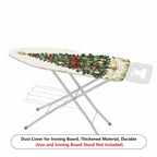 1-Piece Christmas Tree Red Bow Green Ornament  Ironing Board Cover, Universal Size, Without Board