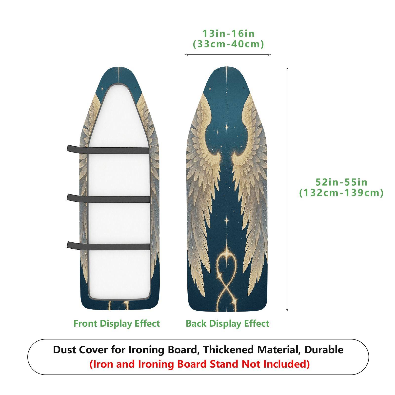 1-Piece Angel Wings Starry Night Glitter  Ironing Board Cover, Universal Size, Without Board