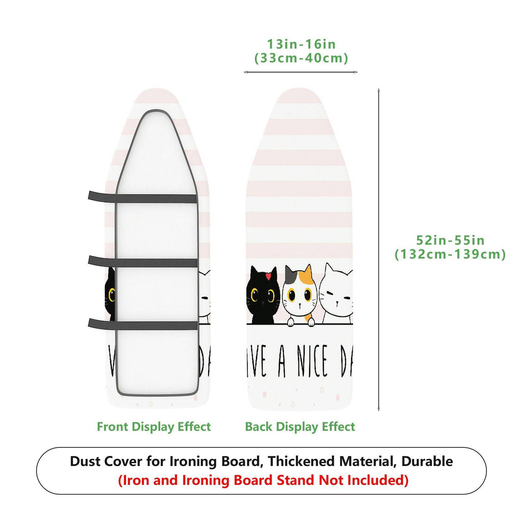 1-Piece Stripe  Cats  Ironing Board Cover, Universal Size, Without Board