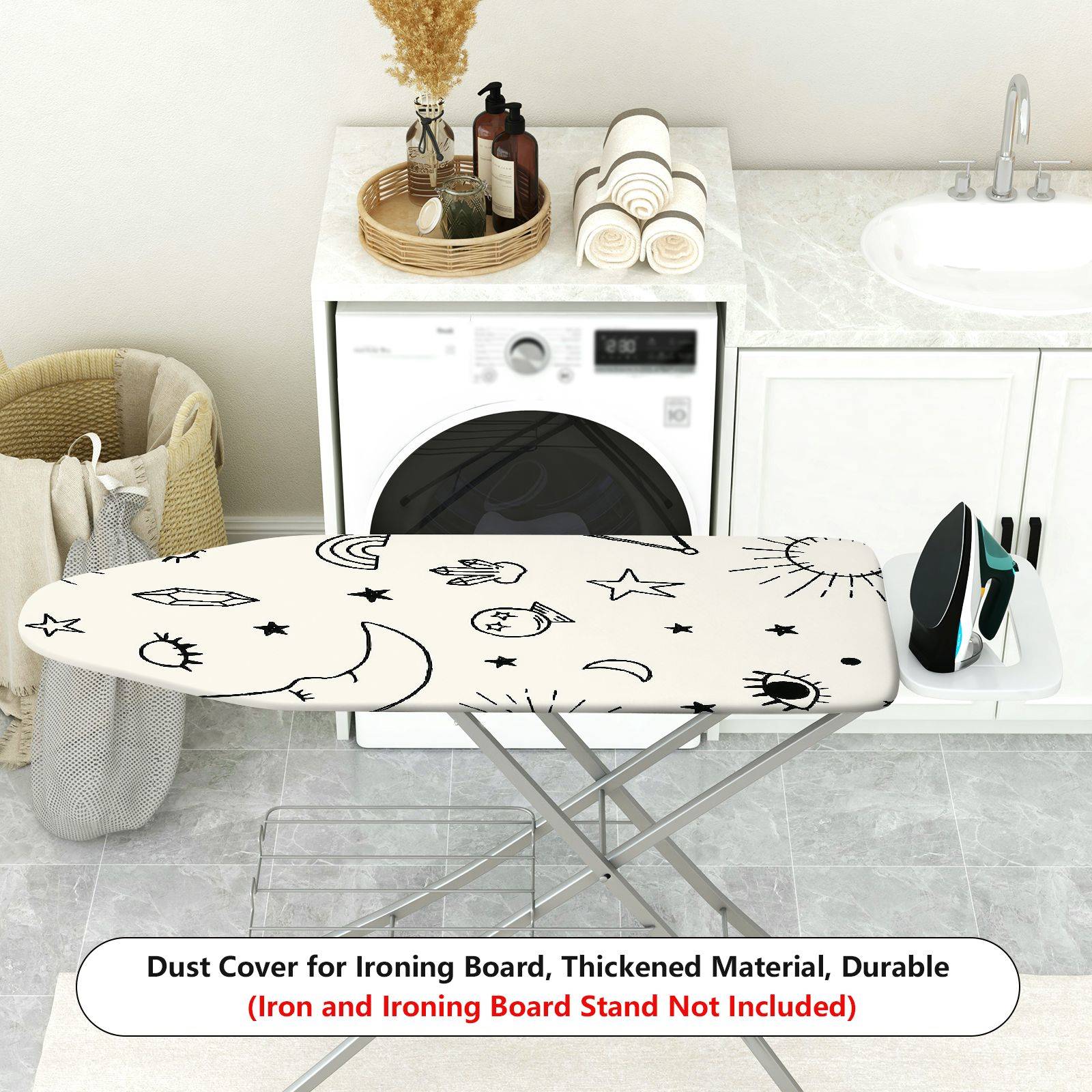 1-Piece Moon Stars Constellation  Ironing Board Cover, Universal Size, Without Board