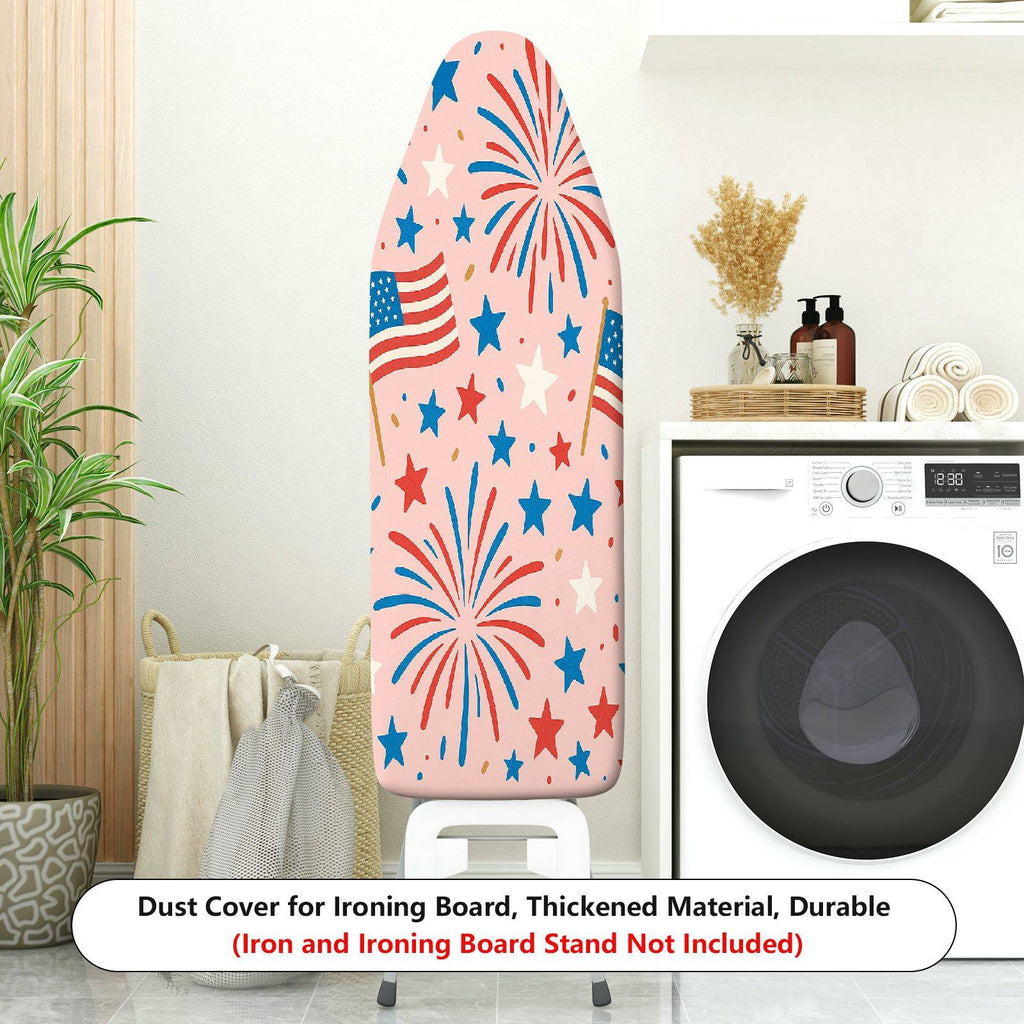 1-Piece Patriotic Fireworks Stars  Ironing Board Cover, Universal Size, Without Board