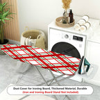 1-Piece Christmas Checkered Plaid  Ironing Board Cover, Universal Size, Without Board