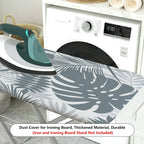 1-Piece Tropical Leaf Palm Gray  Ironing Board Cover, Universal Size, Without Board