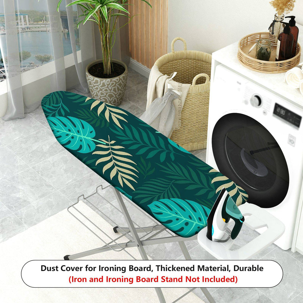 1-Piece Tropical Leaf Plant Pattern Green  Ironing Board Cover, Universal Size, Without Board