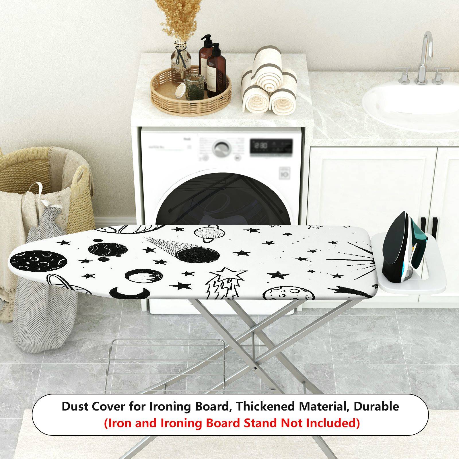 1-Piece Space Stars Planets  Ironing Board Cover, Universal Size, Without Board