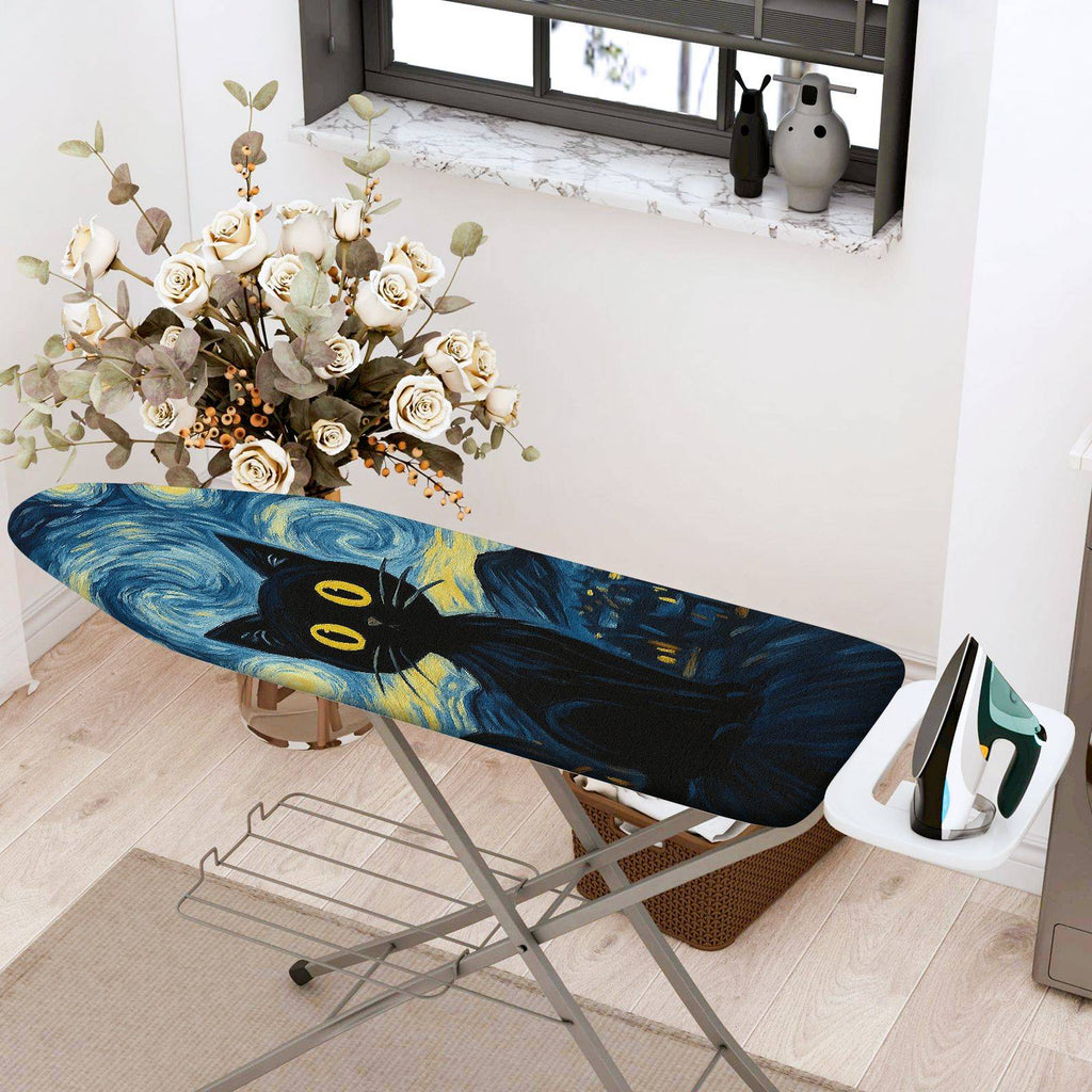 1-Piece Starry Night Cat Artistic  Ironing Board Cover, Universal Size, Without Board