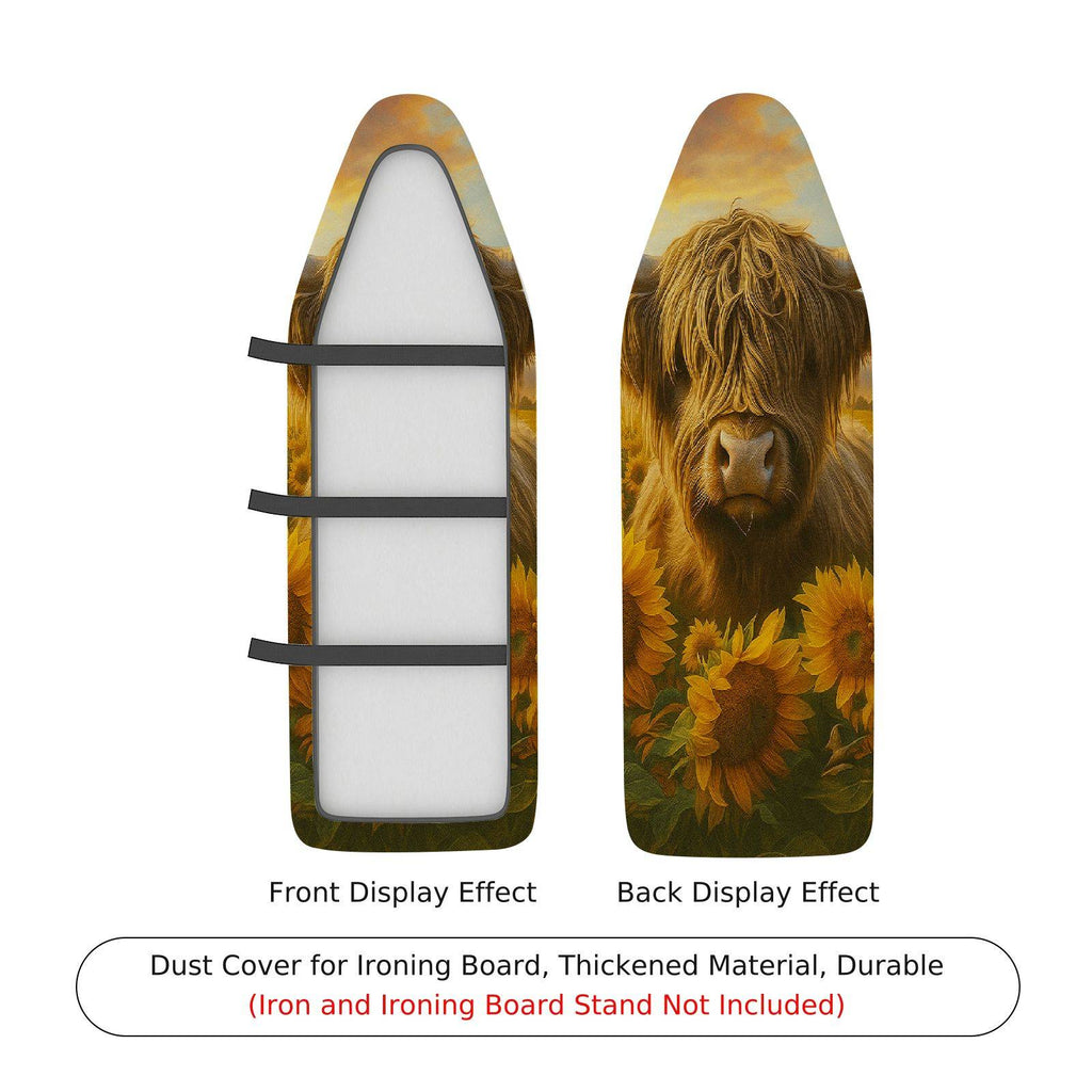 1-Piece Highland Cattle Sunflowers Rural  Ironing Board Cover, Universal Size, Without Board