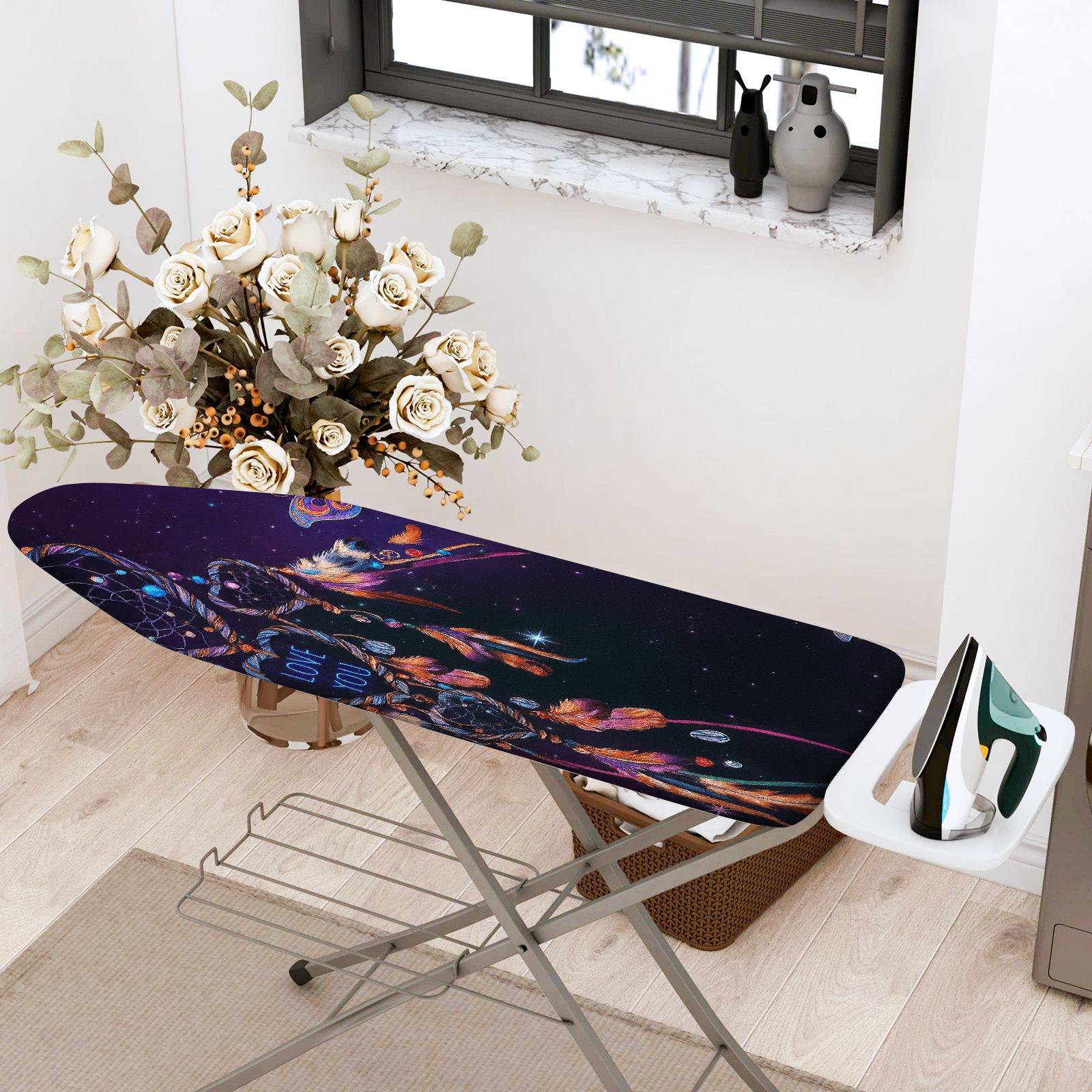 1-Piece Galaxy Dreamcatcher Stars  Ironing Board Cover, Universal Size, Without Board