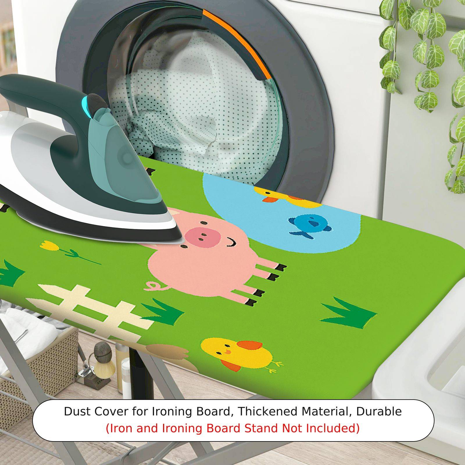 1-Piece Animal Farm Green  Ironing Board Cover, Universal Size, Without Board