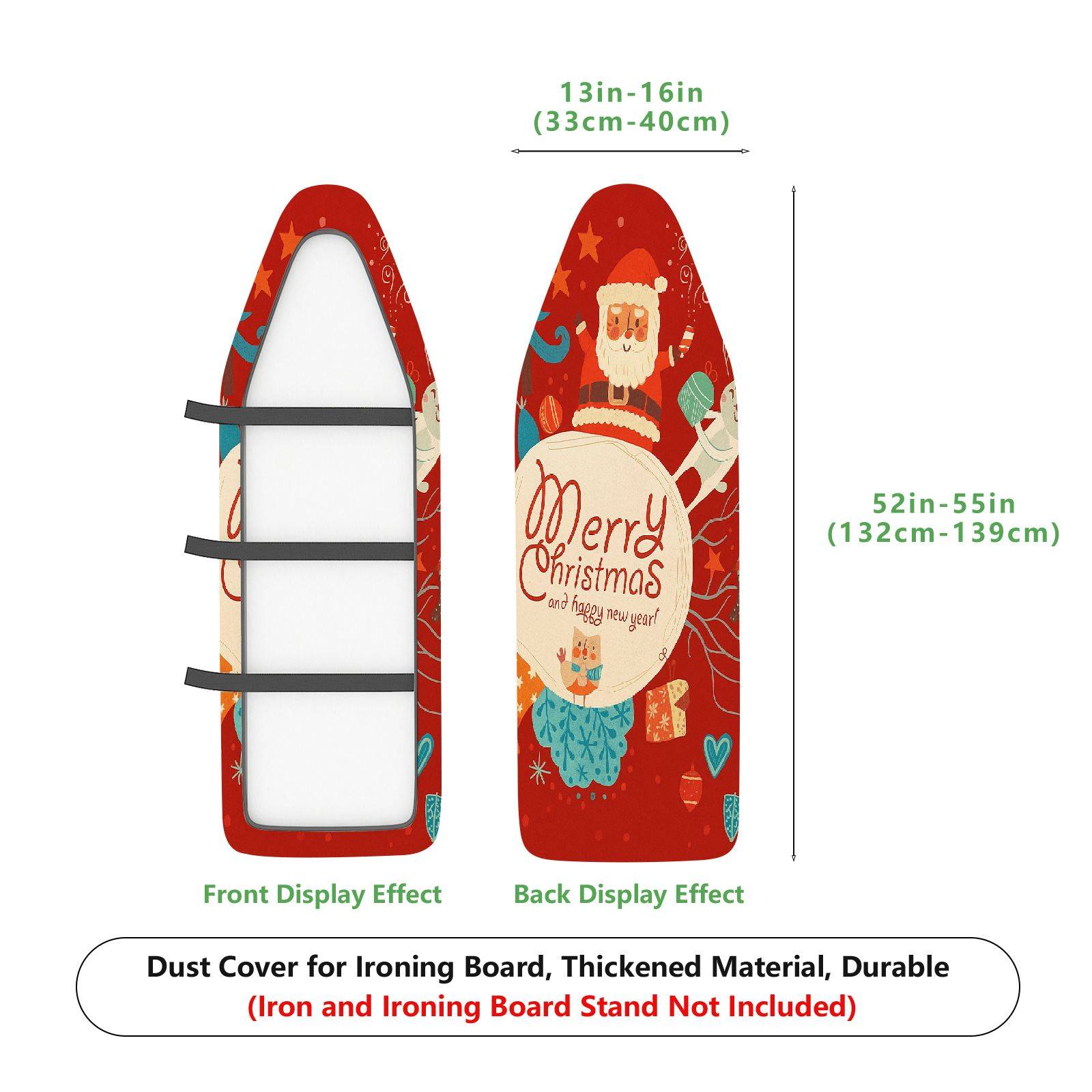 1-Piece Santa Claus Snowflakes Gifts  Ironing Board Cover, Universal Size, Without Board