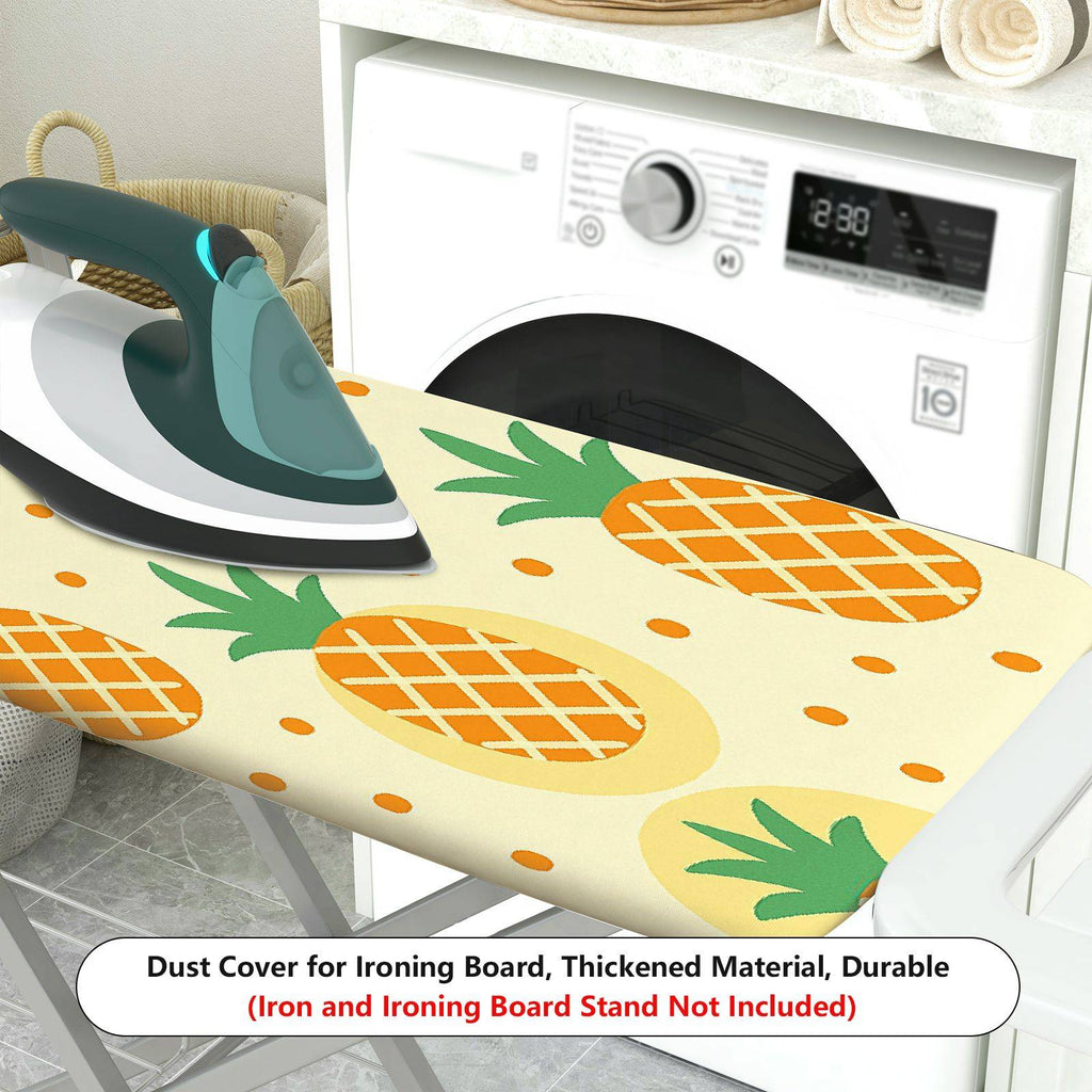 1-Piece Pineapple Pattern Fresh Yellow Tropical  Ironing Board Cover, Universal Size, Without Board