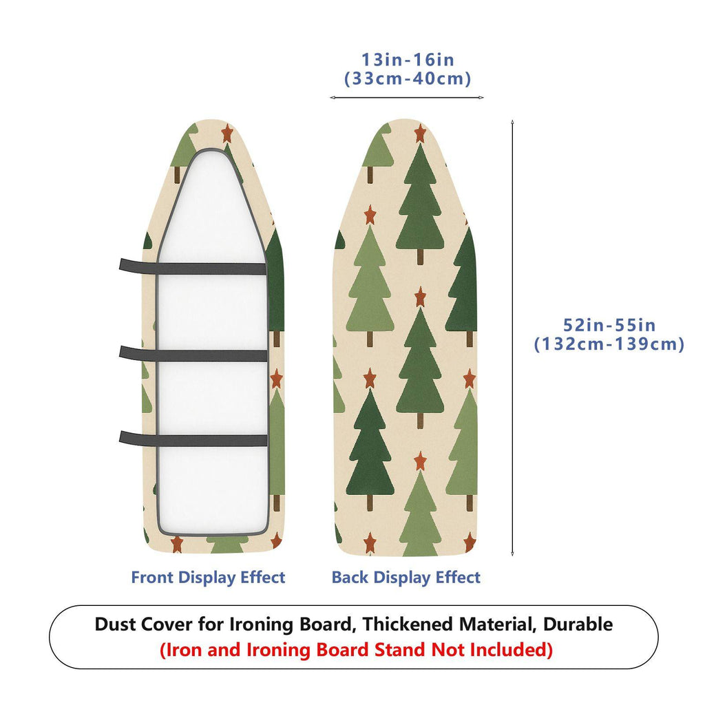 1-Piece Christmas Green Tree Star  Ironing Board Cover, Universal Size, Without Board