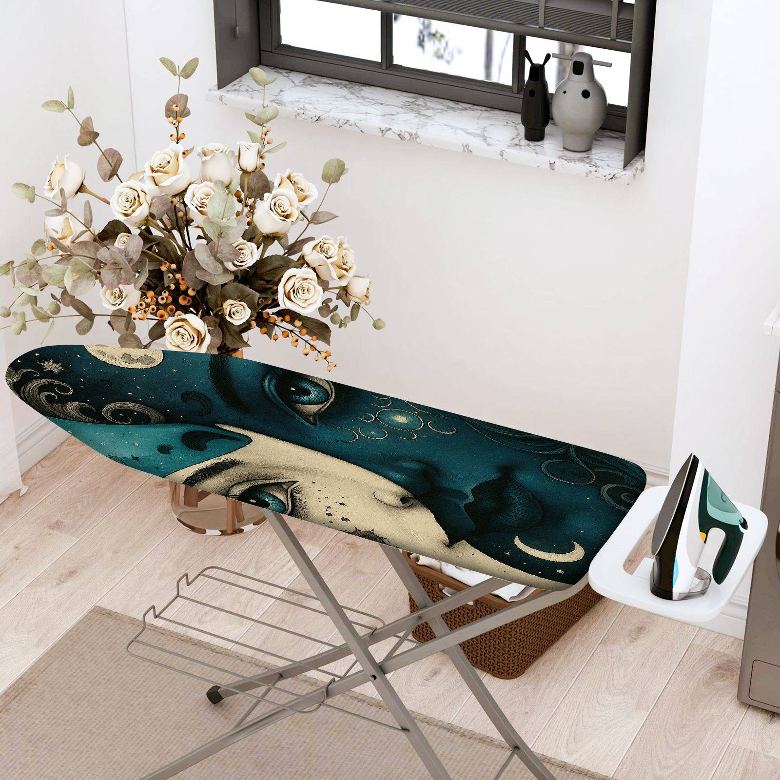 1-Piece Moon Starry Night Abstract  Ironing Board Cover, Universal Size, Without Board