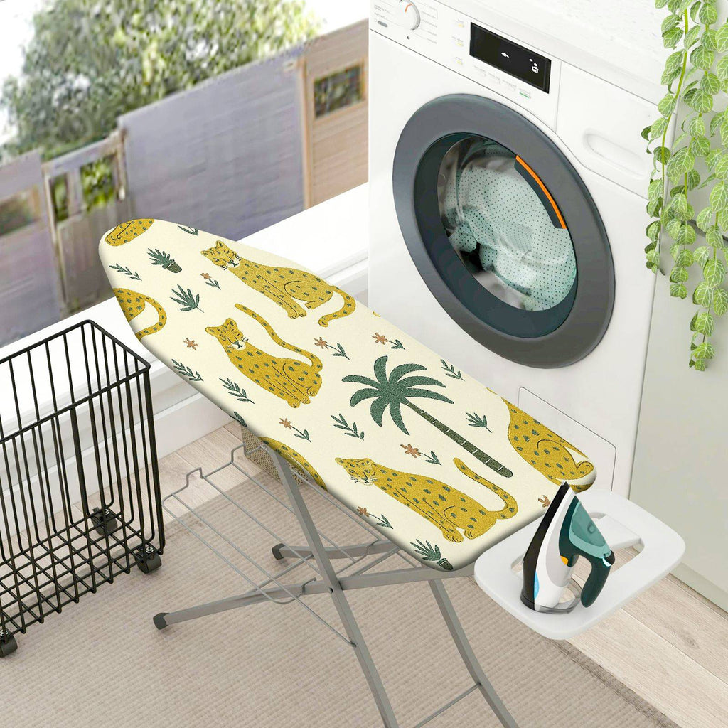 1-Piece Tropical Jungle Animal Leopard  Ironing Board Cover, Universal Size, Without Board