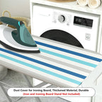 1-Piece Striped Blue White Classic  Ironing Board Cover, Universal Size, Without Board