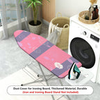 1-Piece Floral Striped Pink  Ironing Board Cover, Universal Size, Without Board