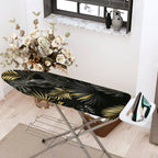 1-Piece Tropical Leaves Black Gold  Ironing Board Cover, Universal Size, Without Board