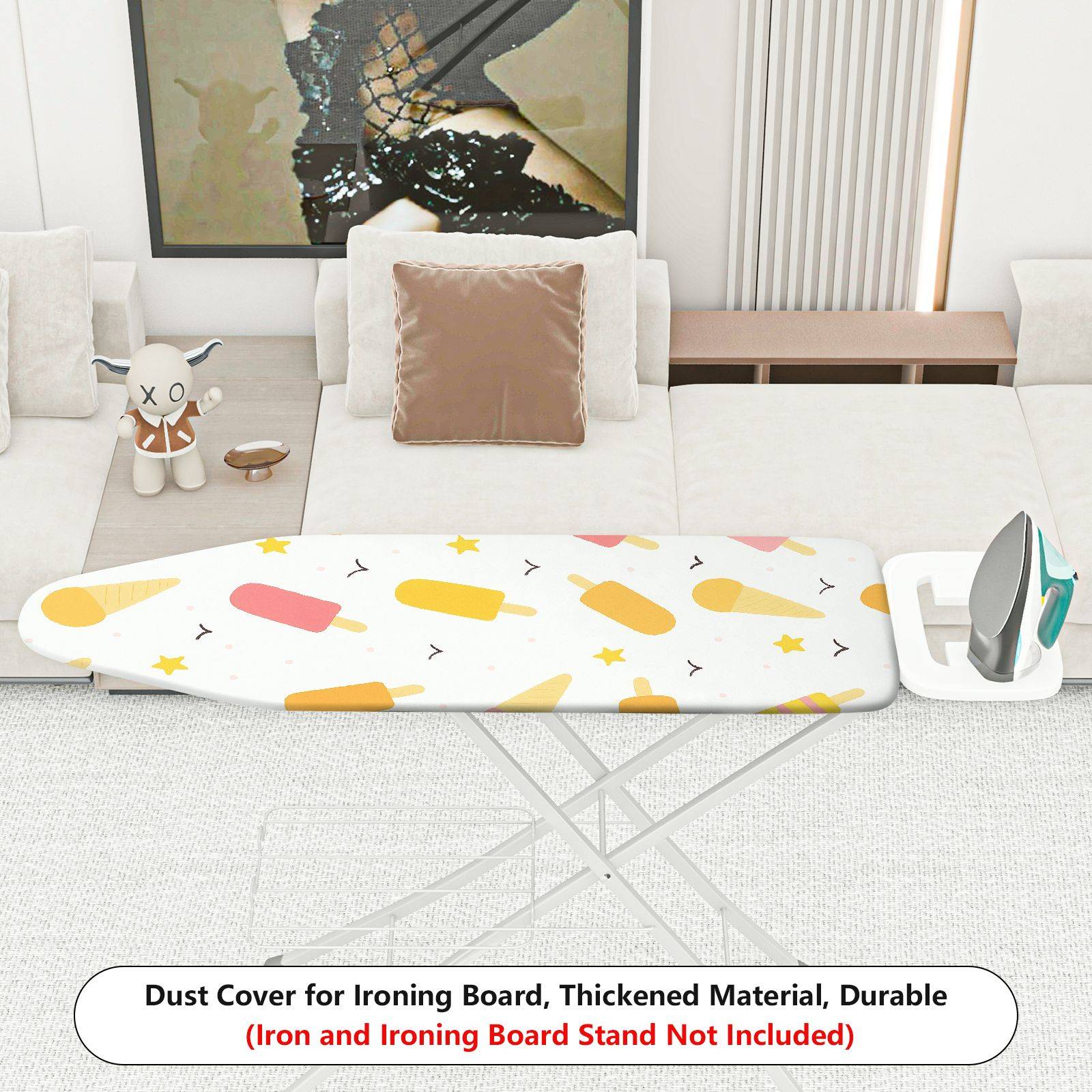 1-Piece Ice Cream Popsicle Star  Ironing Board Cover, Universal Size, Without Board