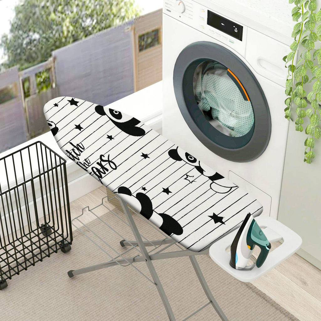 1-Piece Panda Stripes Stars  Ironing Board Cover, Universal Size, Without Board