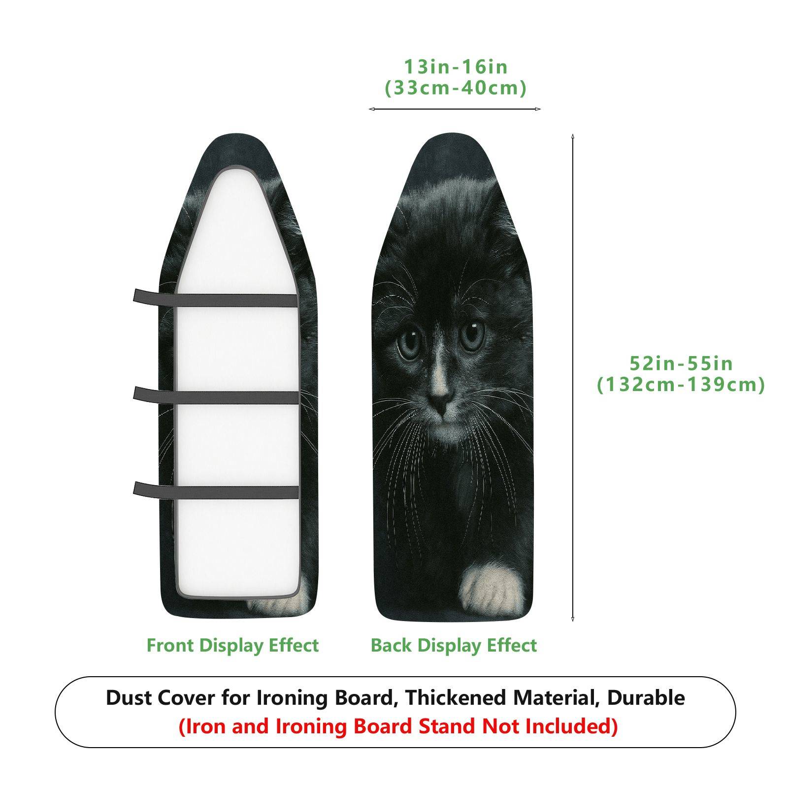 1-Piece Black Cat Whiskers Paw  Ironing Board Cover, Universal Size, Without Board